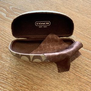 Coach glasses case with dust cloth